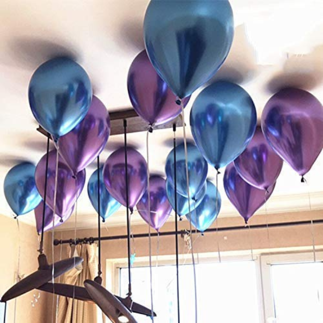 9" Chrome Blue Balloons - 20PC