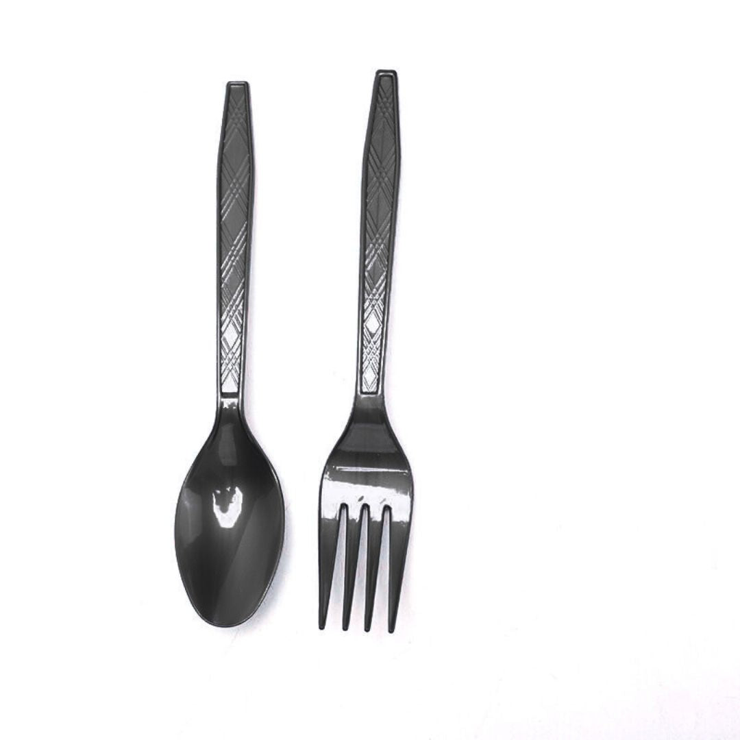 Disposable Black Spoons - 10PC