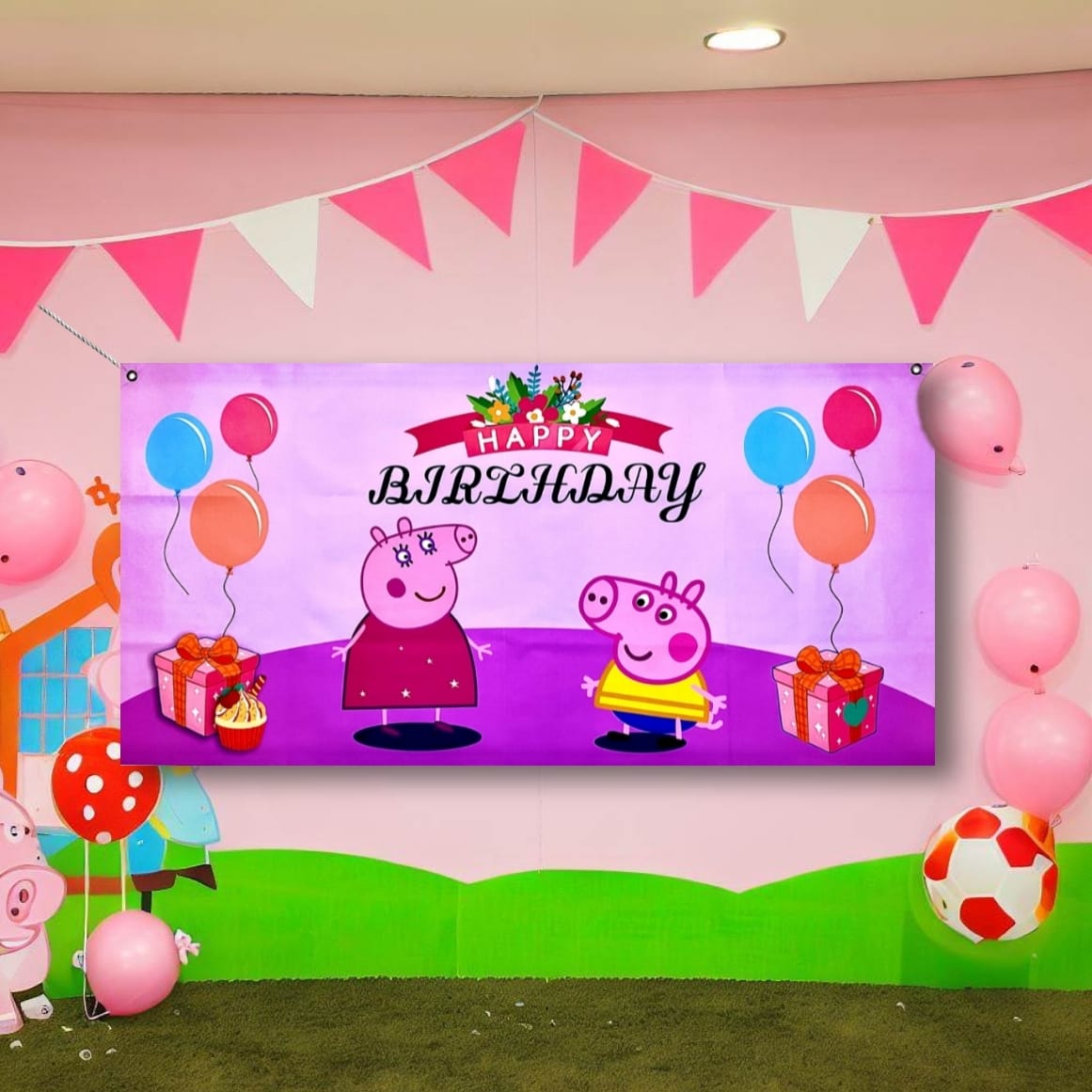 Peppa Pig Birthday Banner - 4FT X 2 FT