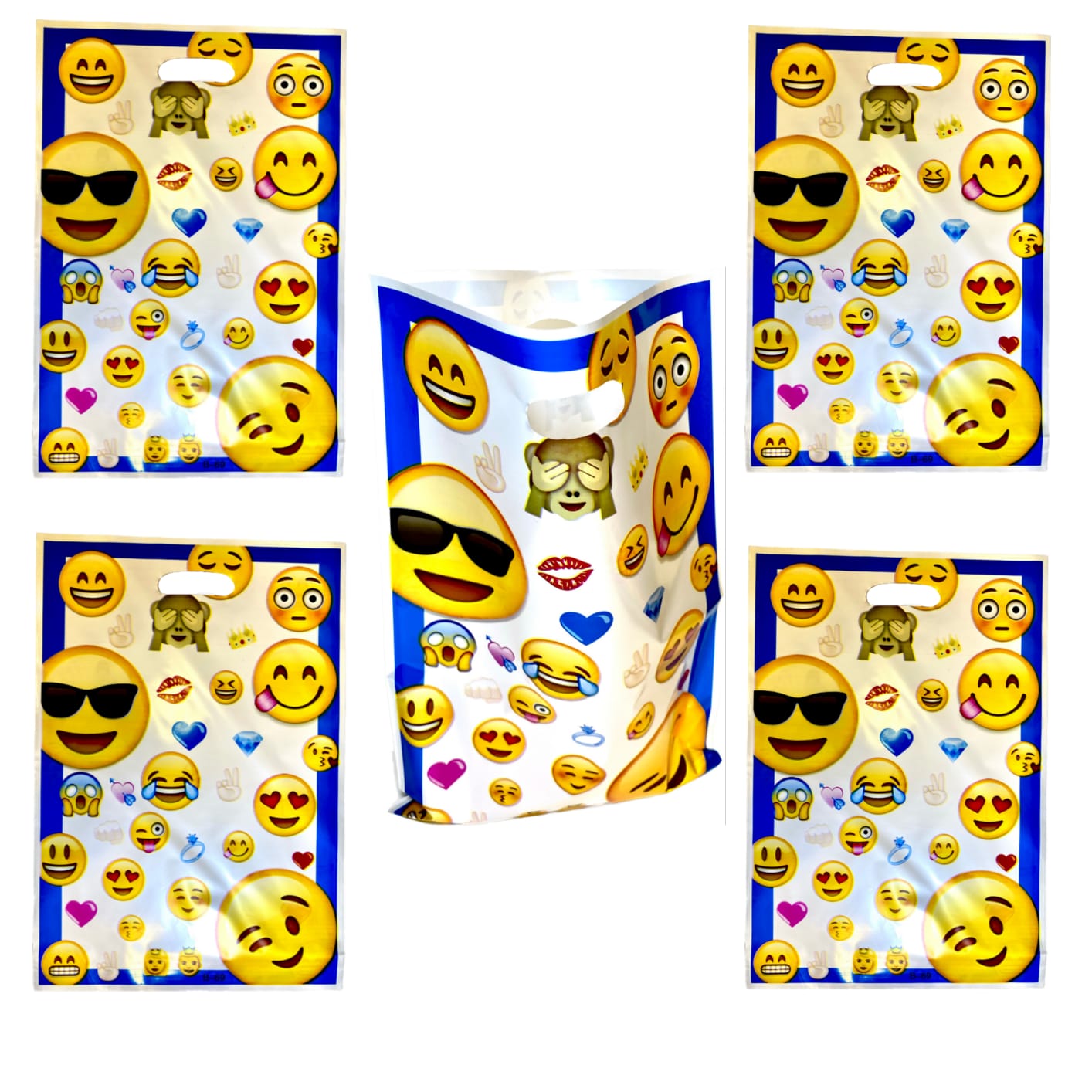 Emoji / Smiley Theme AlumInium Film Loot Bags - 10