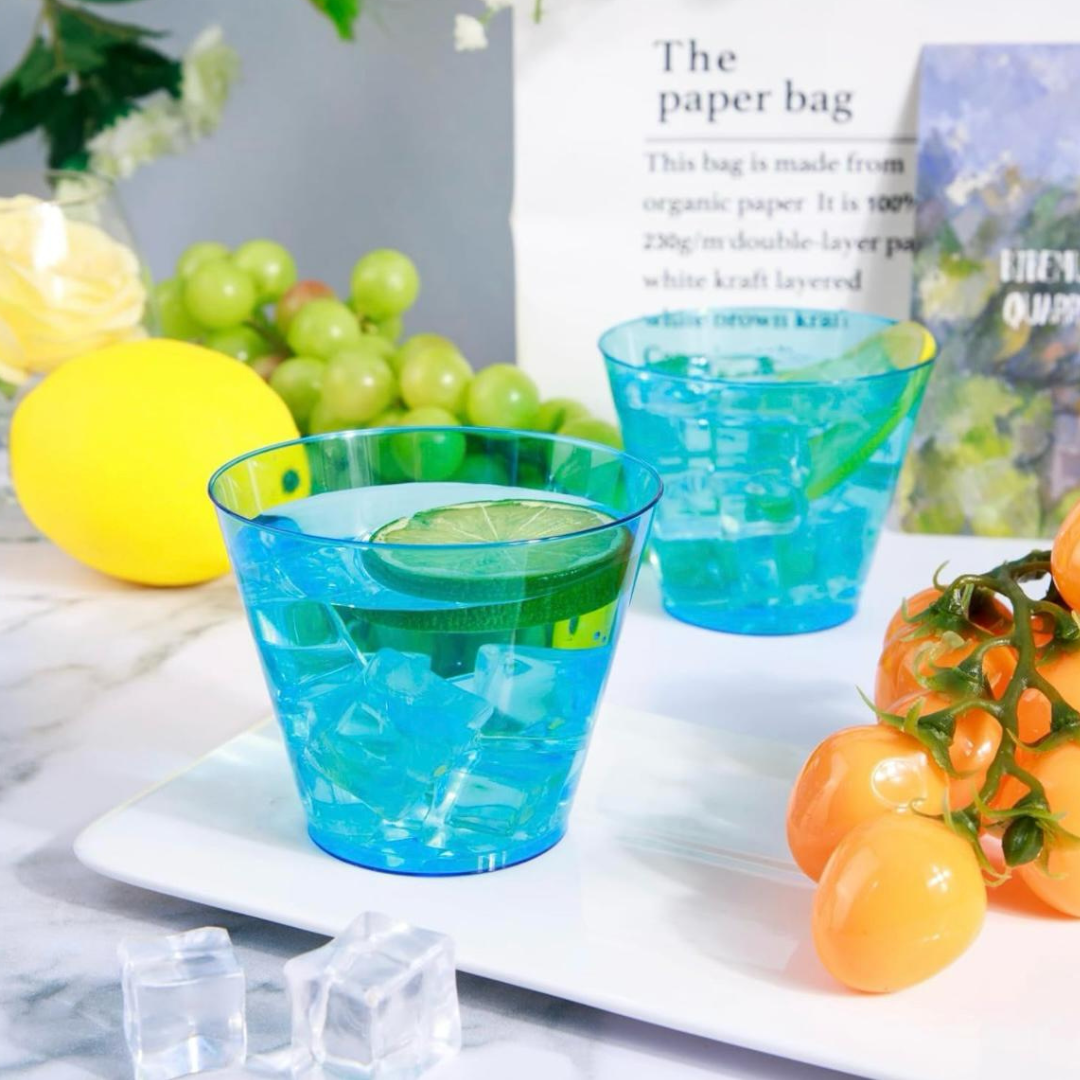 Disposable Neon Blue Shot Glasses - 30PC