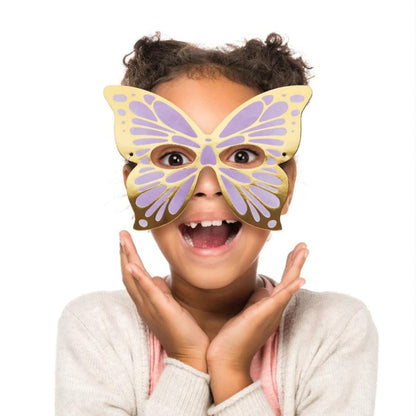 Shimmery Metallic Butterfly Paper Mask - 8PC