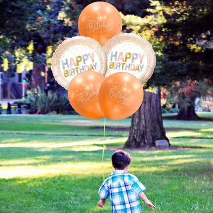 Rose Gold Happy Birthday Balloon Set - 5PC