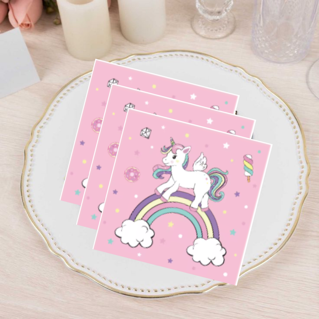 Unicorn Theme Paper Napkins - 20PC