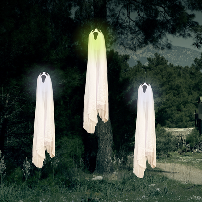 Hanging White Cloth Ghost with Changing Green & Bl