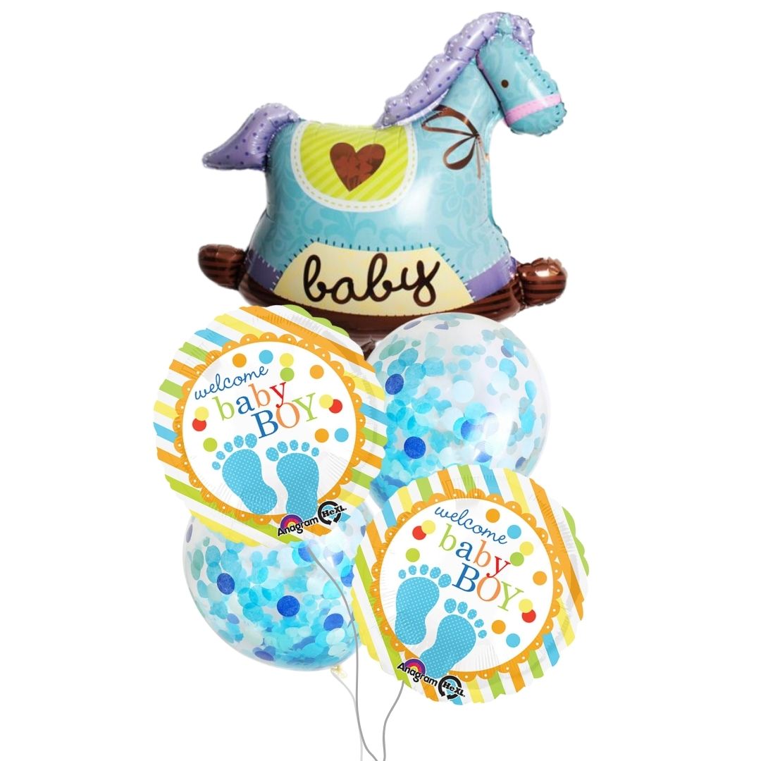 Baby Boy Foil Balloon Set Of 5