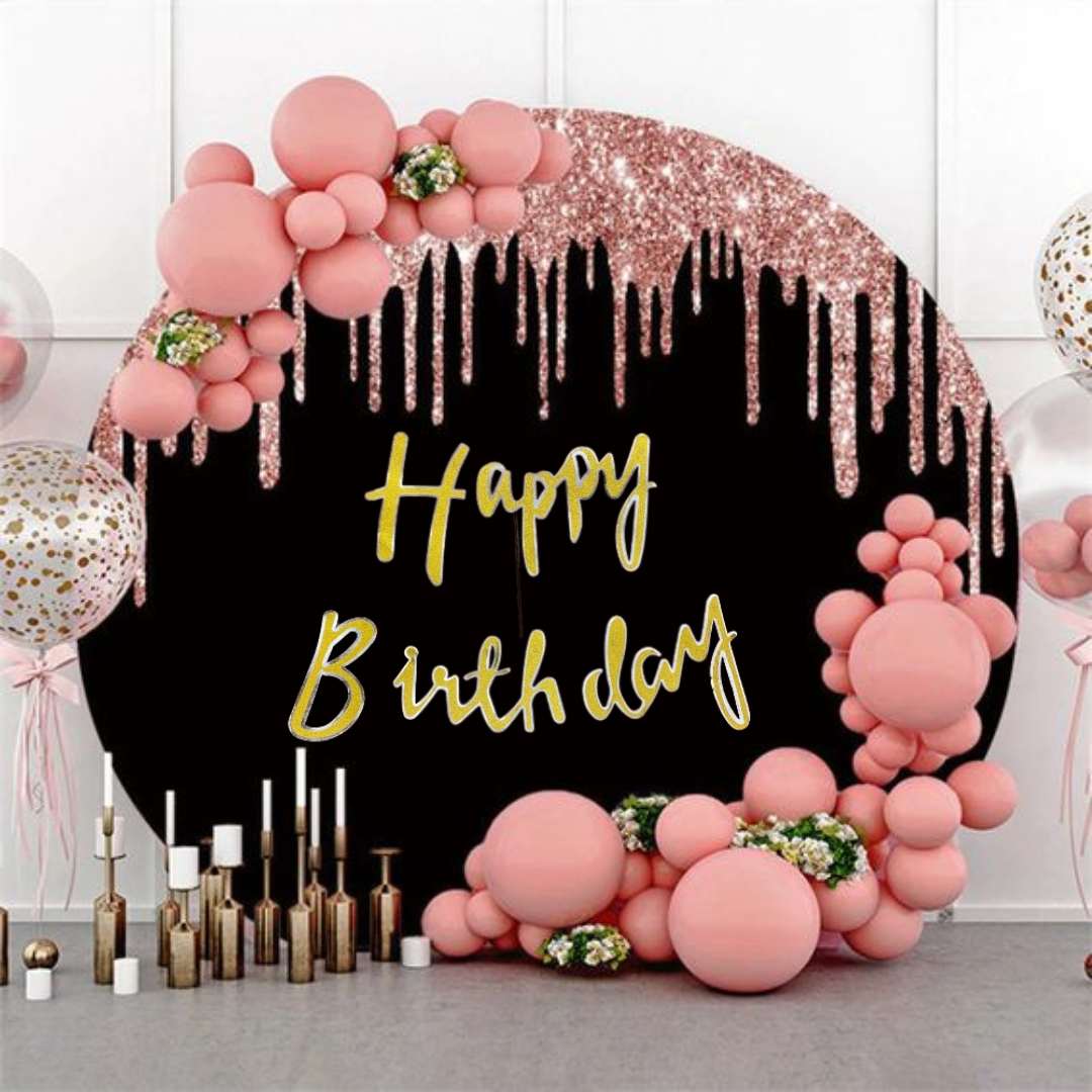 Happy Birthday Cursive Glitter Gold &amp; Silver Banner- 6FT