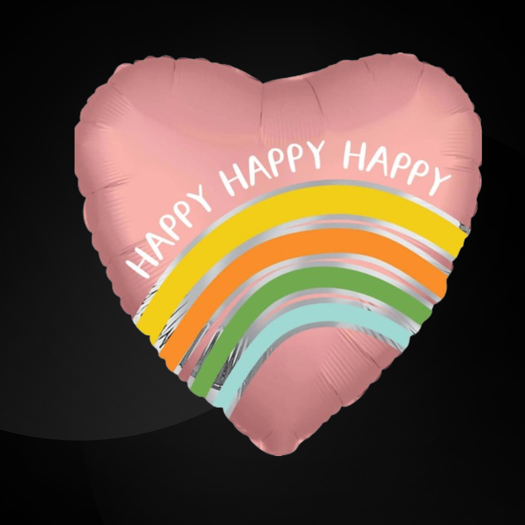 Satin Peace Love Stripes Heart Balloon 18