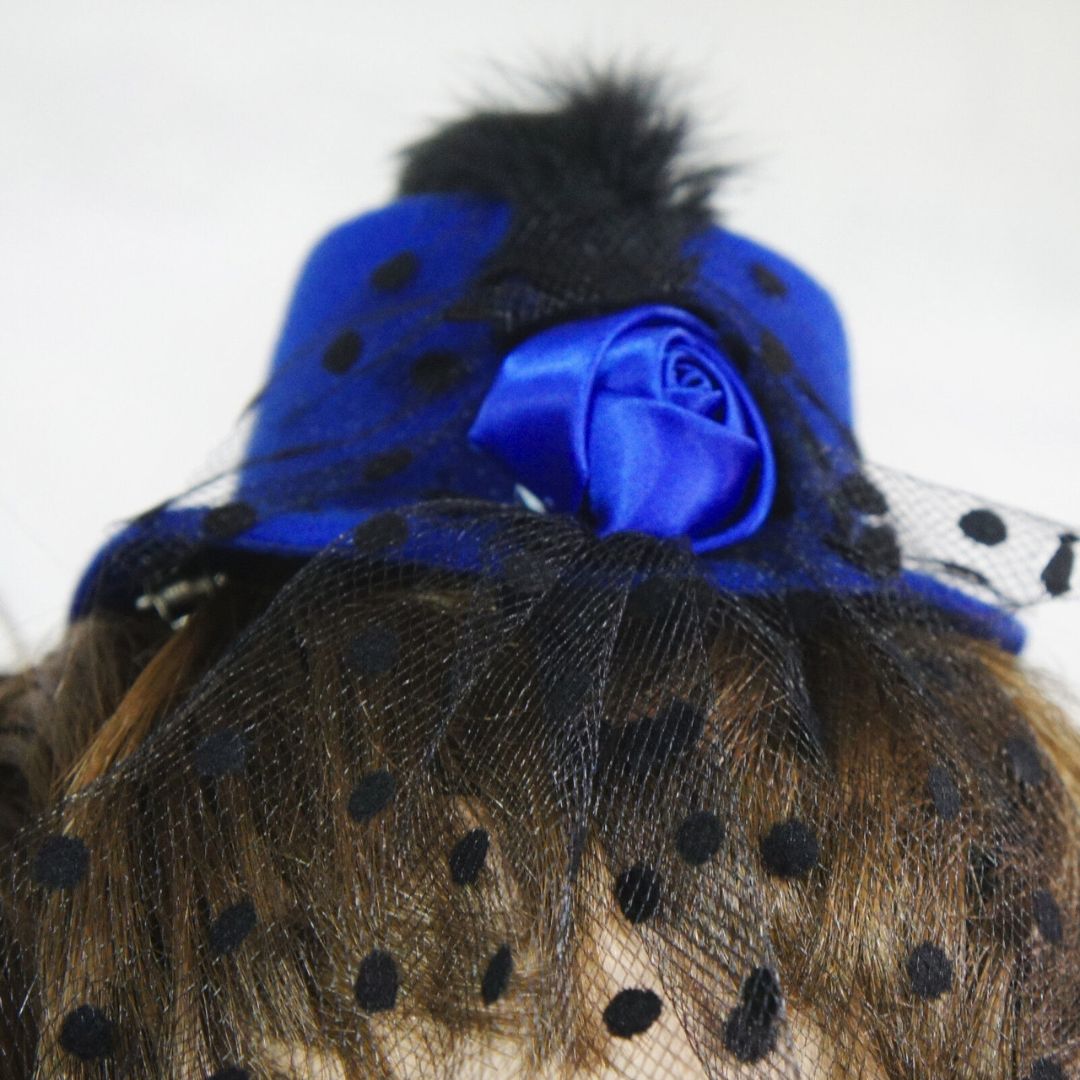 Blue Clip Top Net Headband