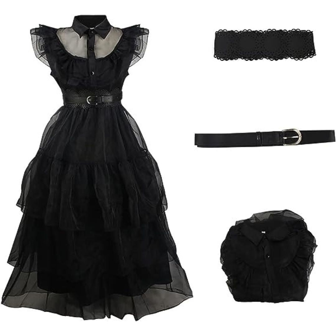 Wanna Party Wednesday Addams Dress for Girls