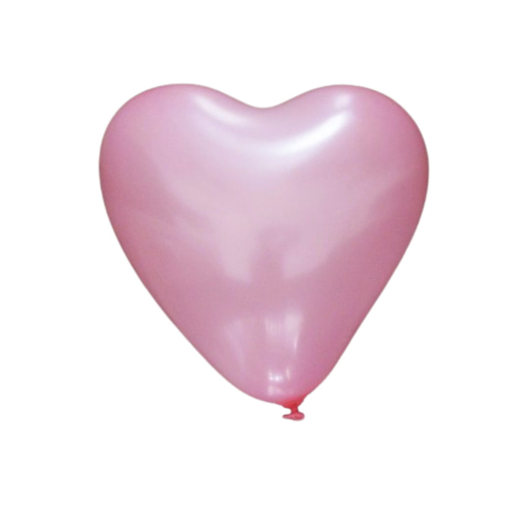 Helium Quality Heart Shape Pink Latex Balloon 15" - Pack of 6