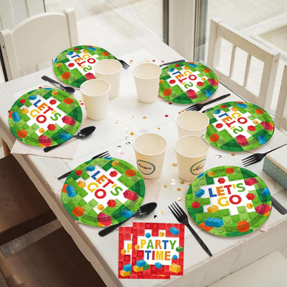 LEGO Theme Paper Plates  9"- Pack of 8