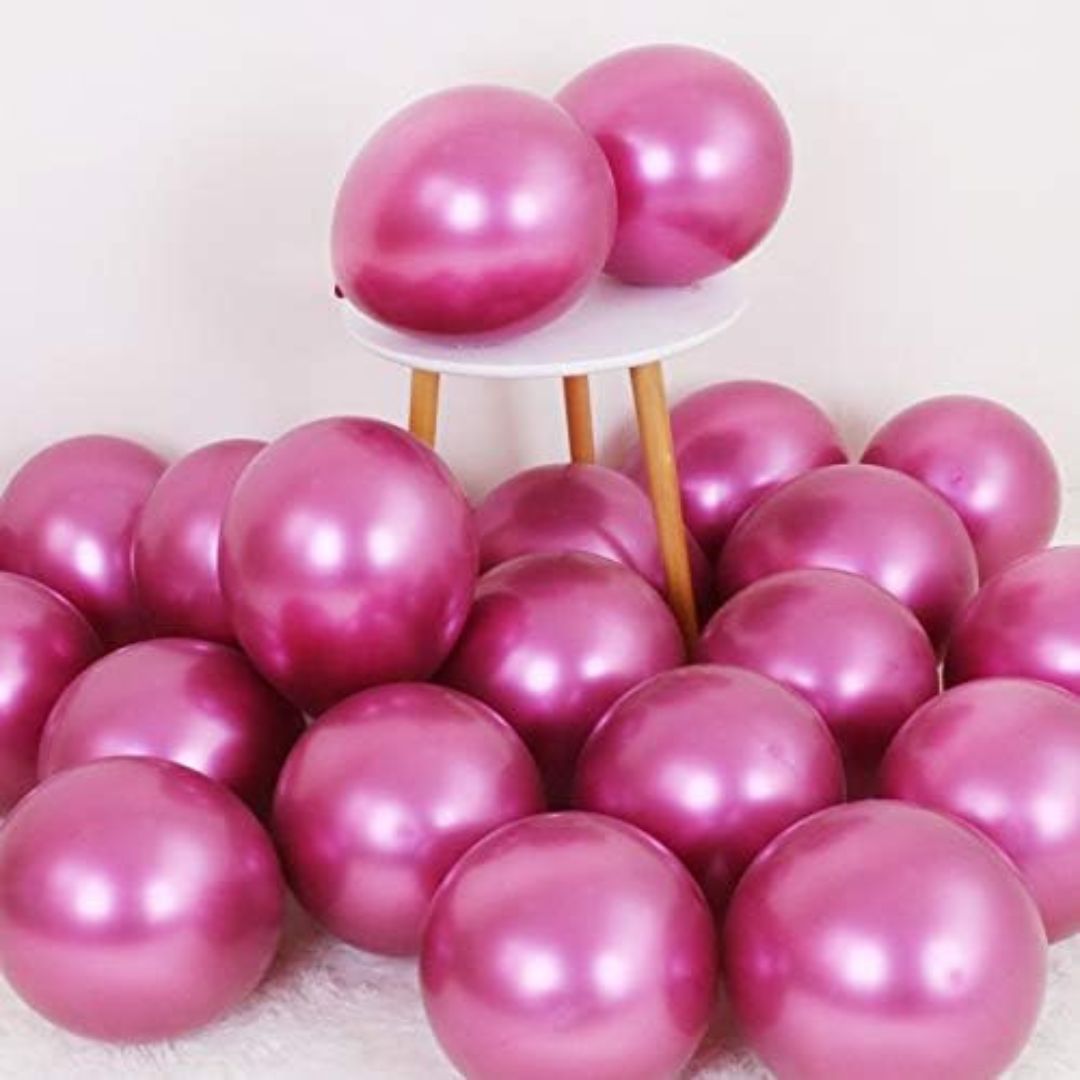 9" Chrome Pink Balloons - 20PC