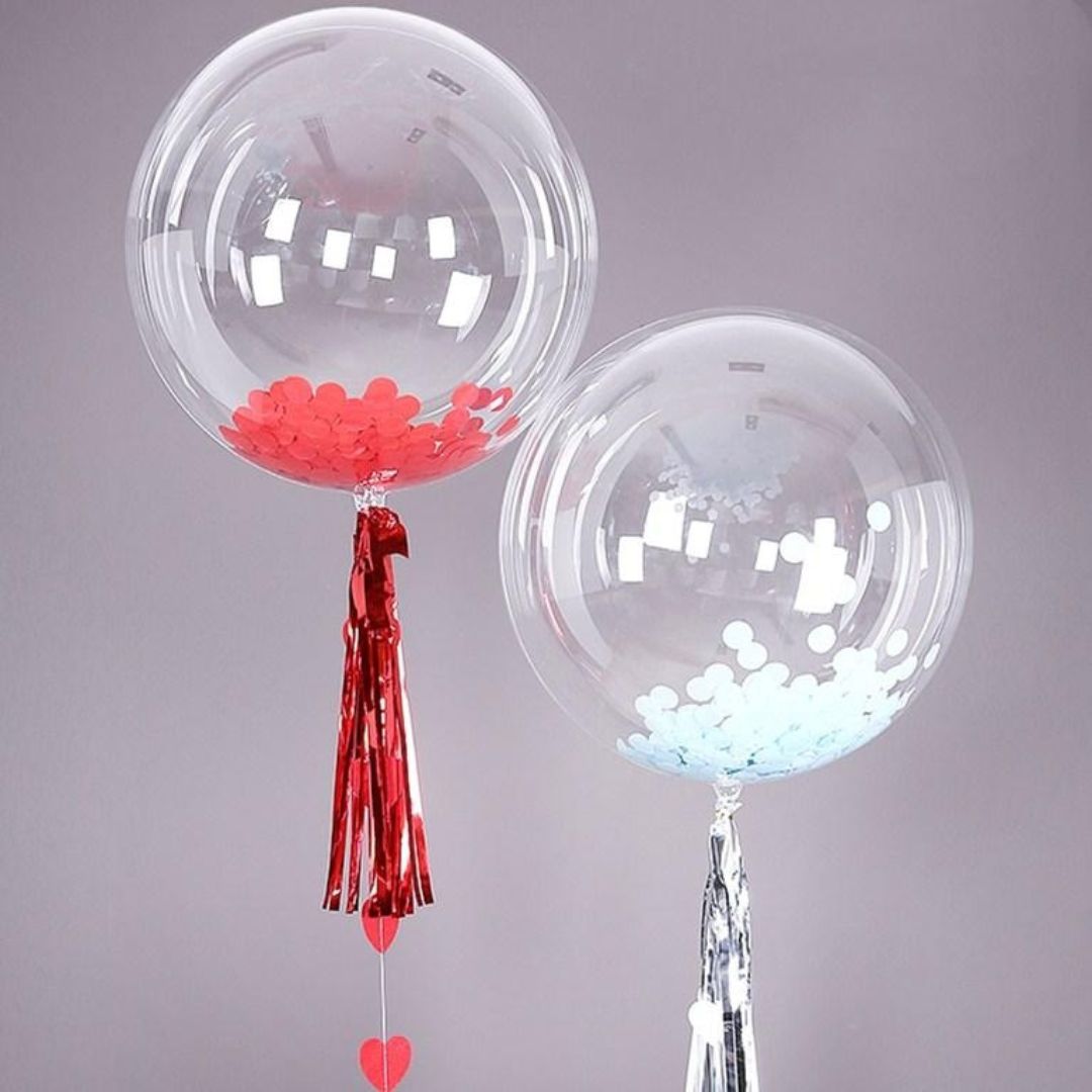 Bobo Transparent Balloon w/Pastel Balloons - 10PC