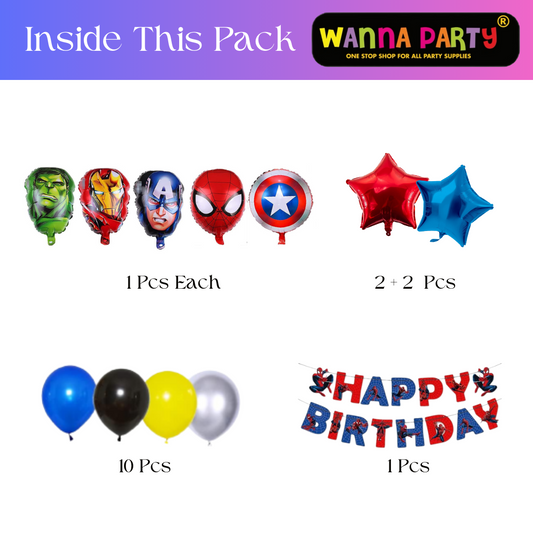 Superheroes Balloon Set with Banner