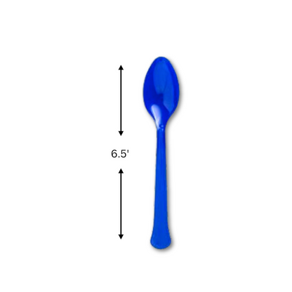 Premium Plastic Royal Blue Spoons - 20CT