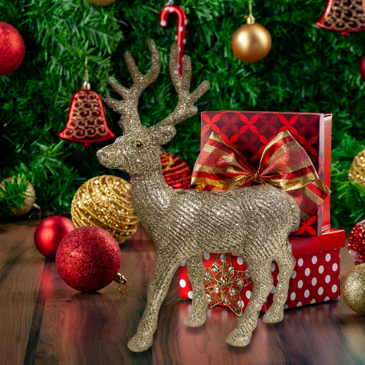 Golden Standing Reindeer Centerpiece Decoration - 24*7*36 CM - 1PC