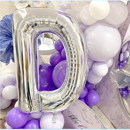 16 Letter D Silver Balloons