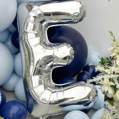 16 Letter E Silver Balloons