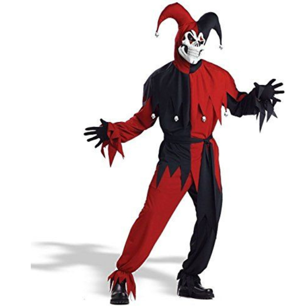 Evil Jester Joker Costume Size L for Kids Age 7-9 Years