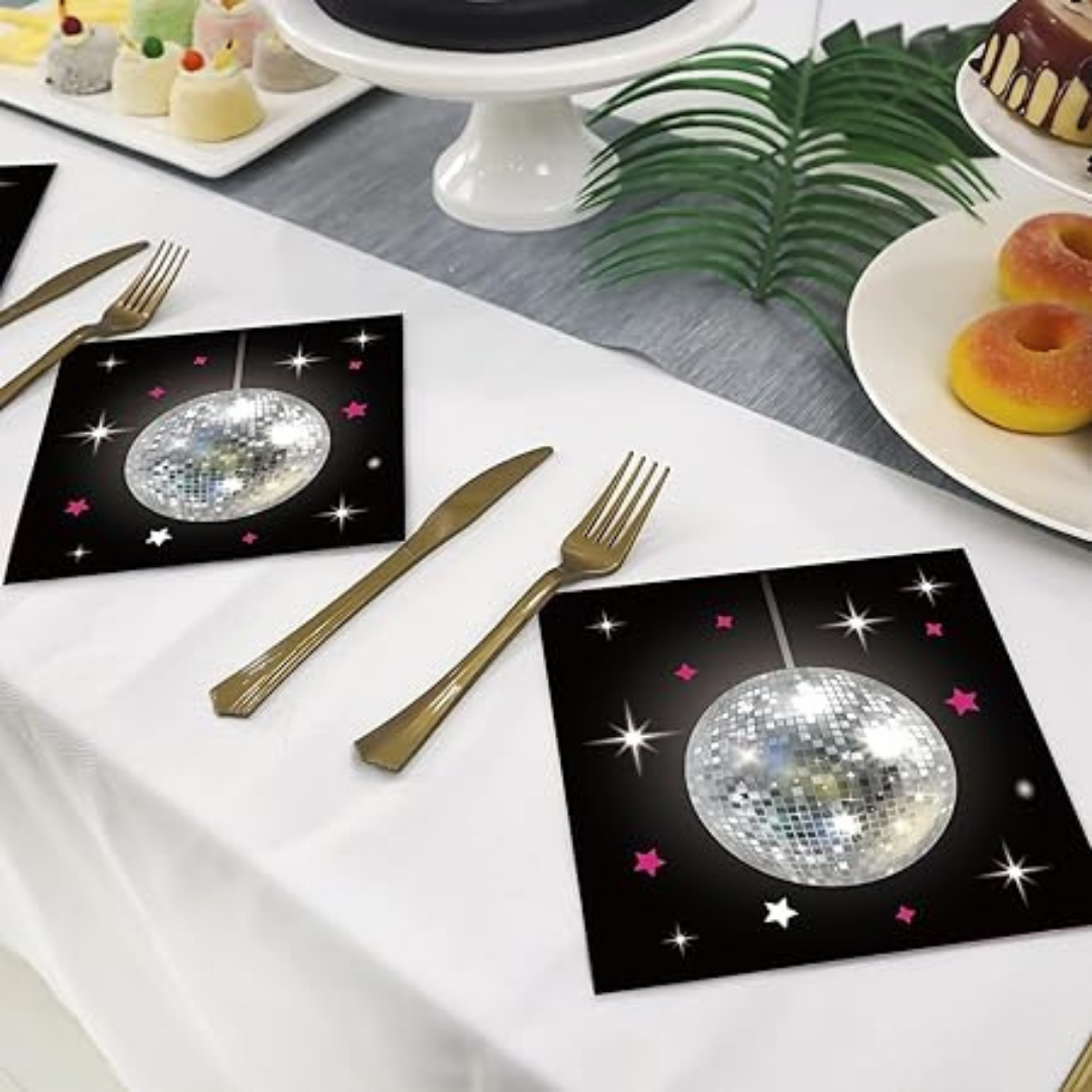 Disco Theme Party Paper Napkins -Pack of 20