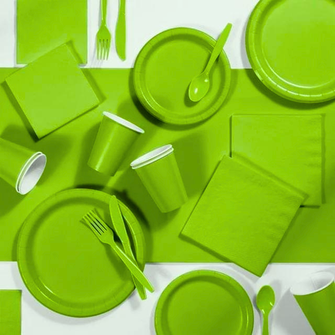 Sturdy Disposable Lime Green Forks - 20PC