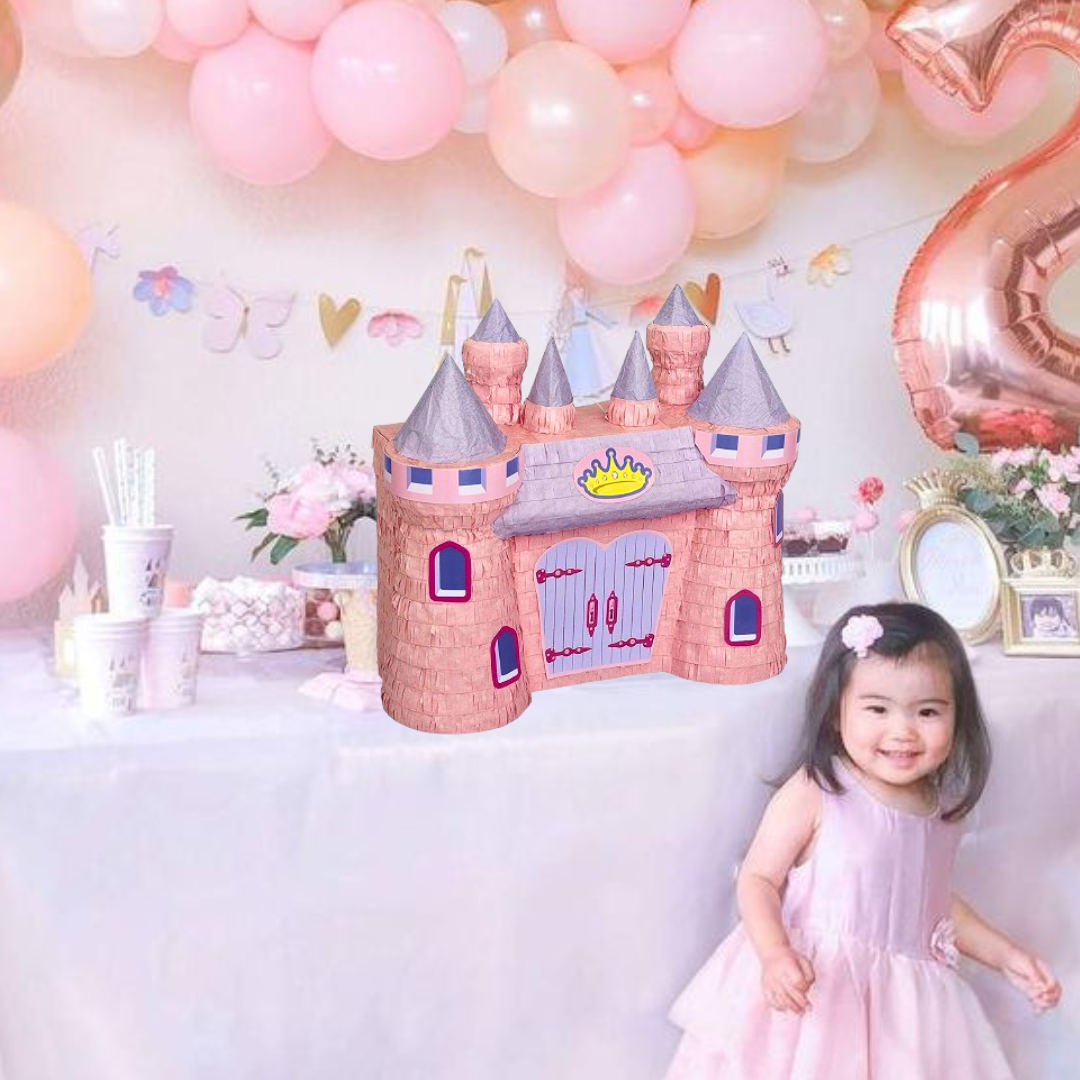 3D Castle Shaped Pink Princess Cake Pinata