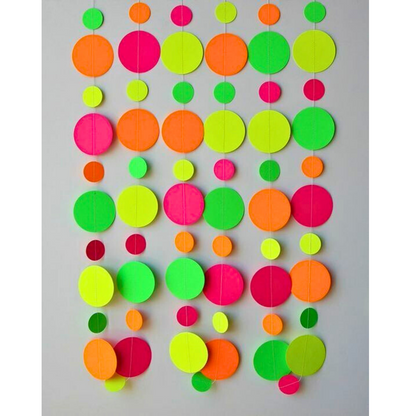 UV Glow Dot Garland - Glow in The Dark - Over 7 FT