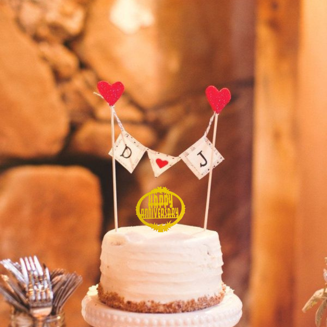 Happy Anniversary Cake Topper