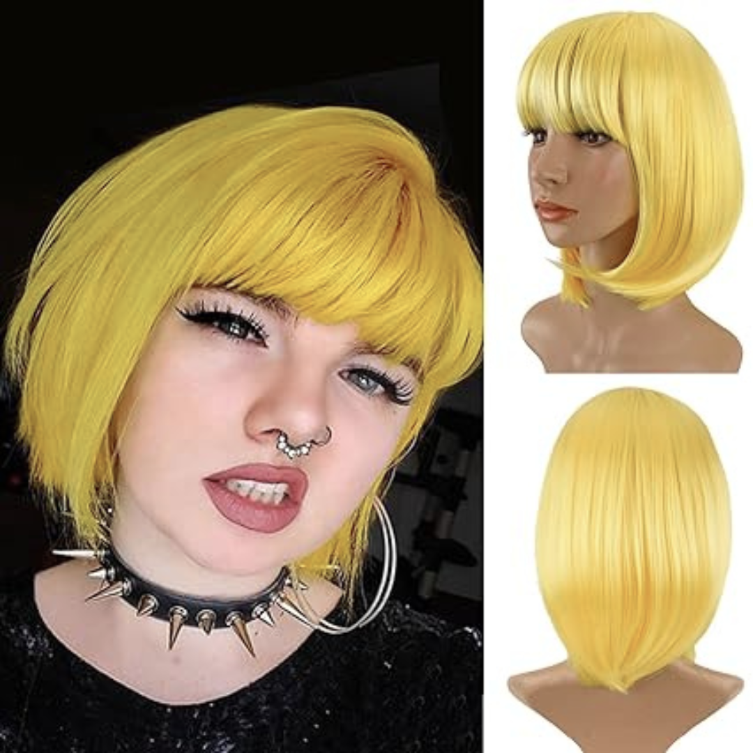 Colored Blunt Cut Wig Gold