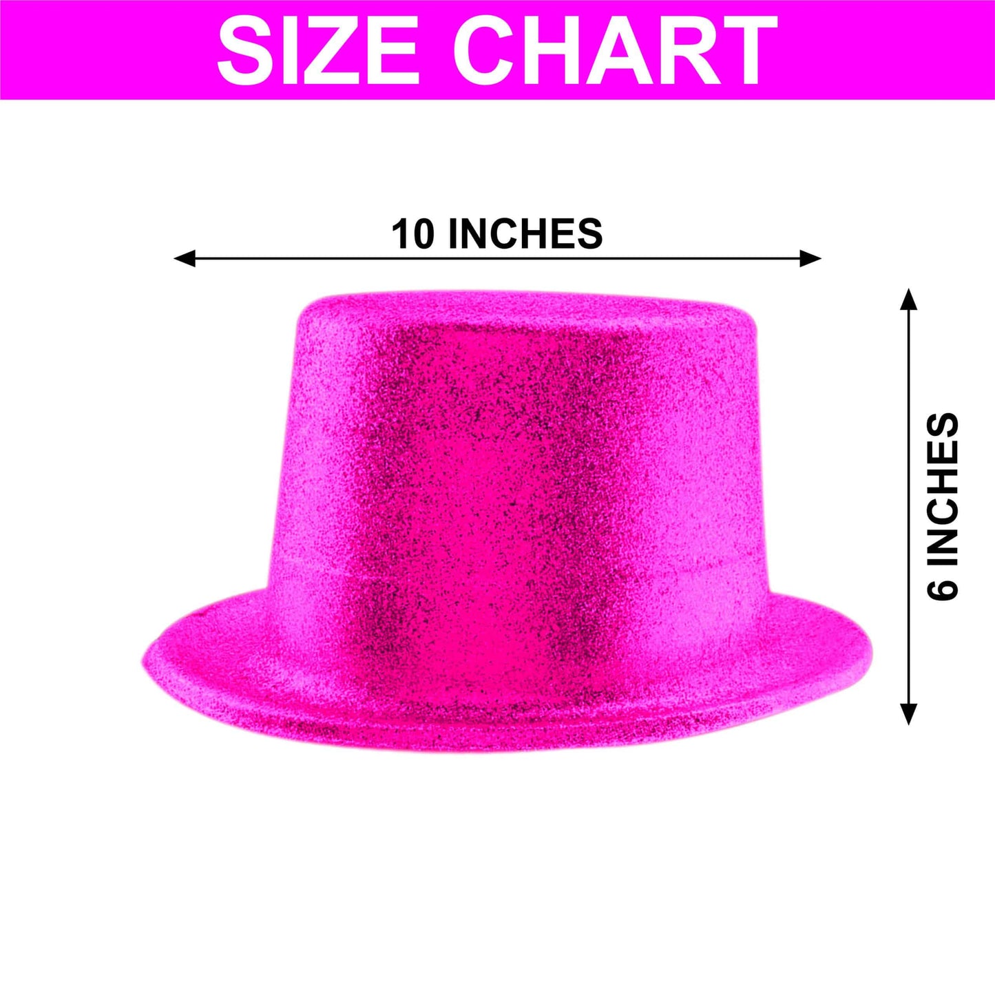 Glitter Top Hat Lrg. Pink