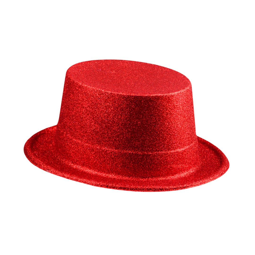 Glitter Top Hat Lrg. Red