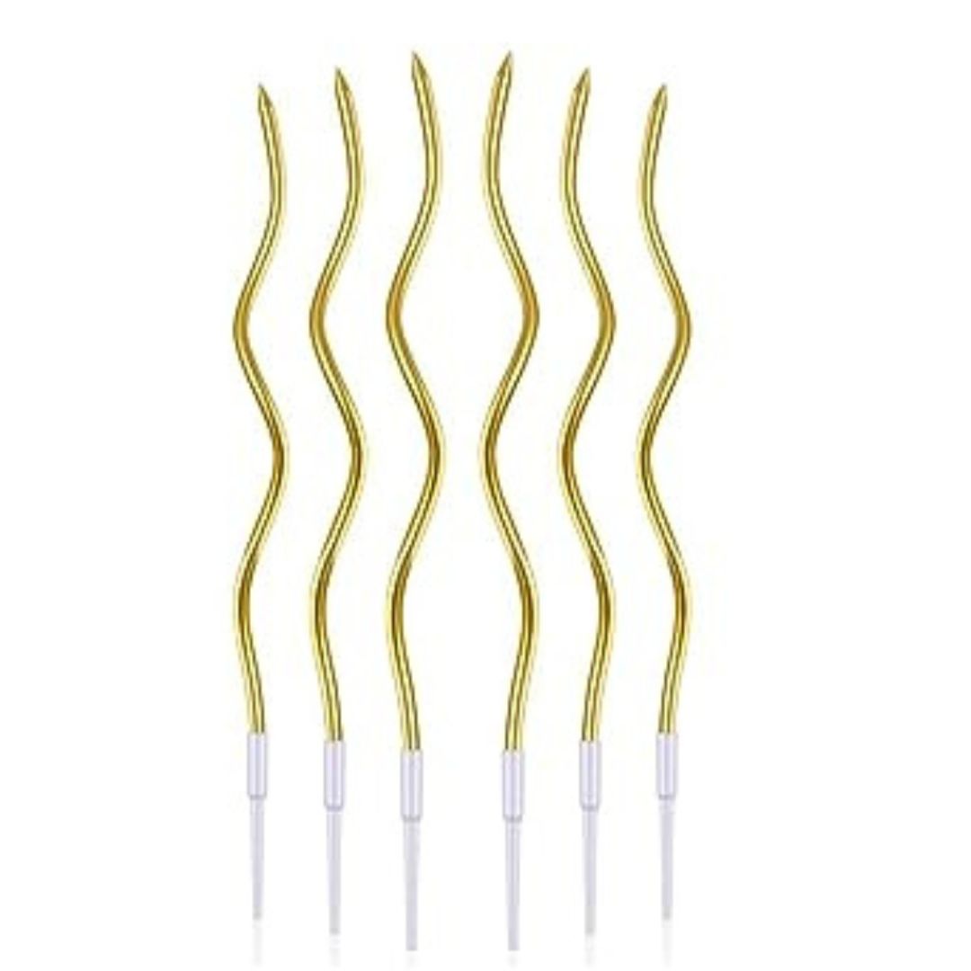 Curly Golden Candle - 12PC