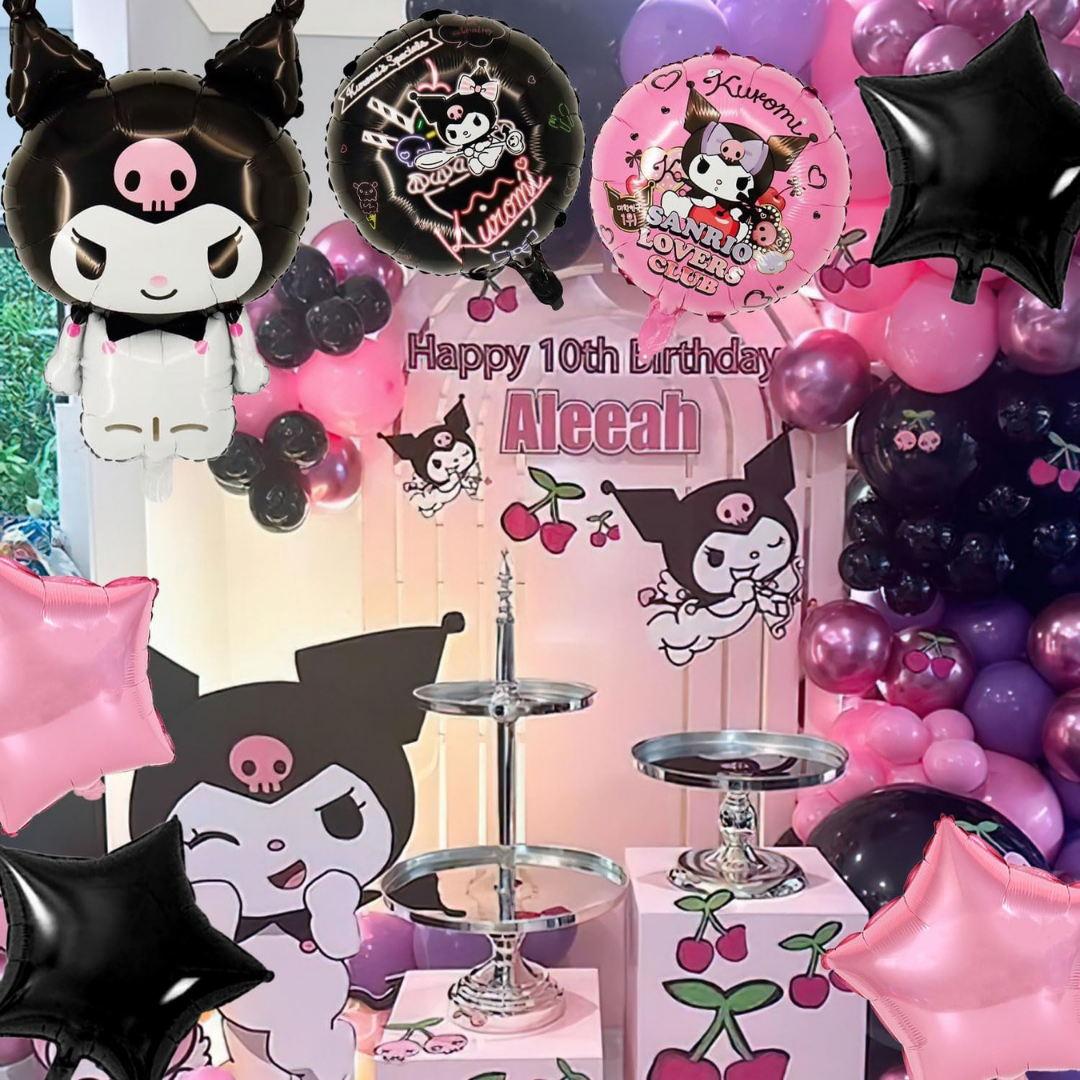 Kuromi Themed Birthday Balloon Set  - 5PC