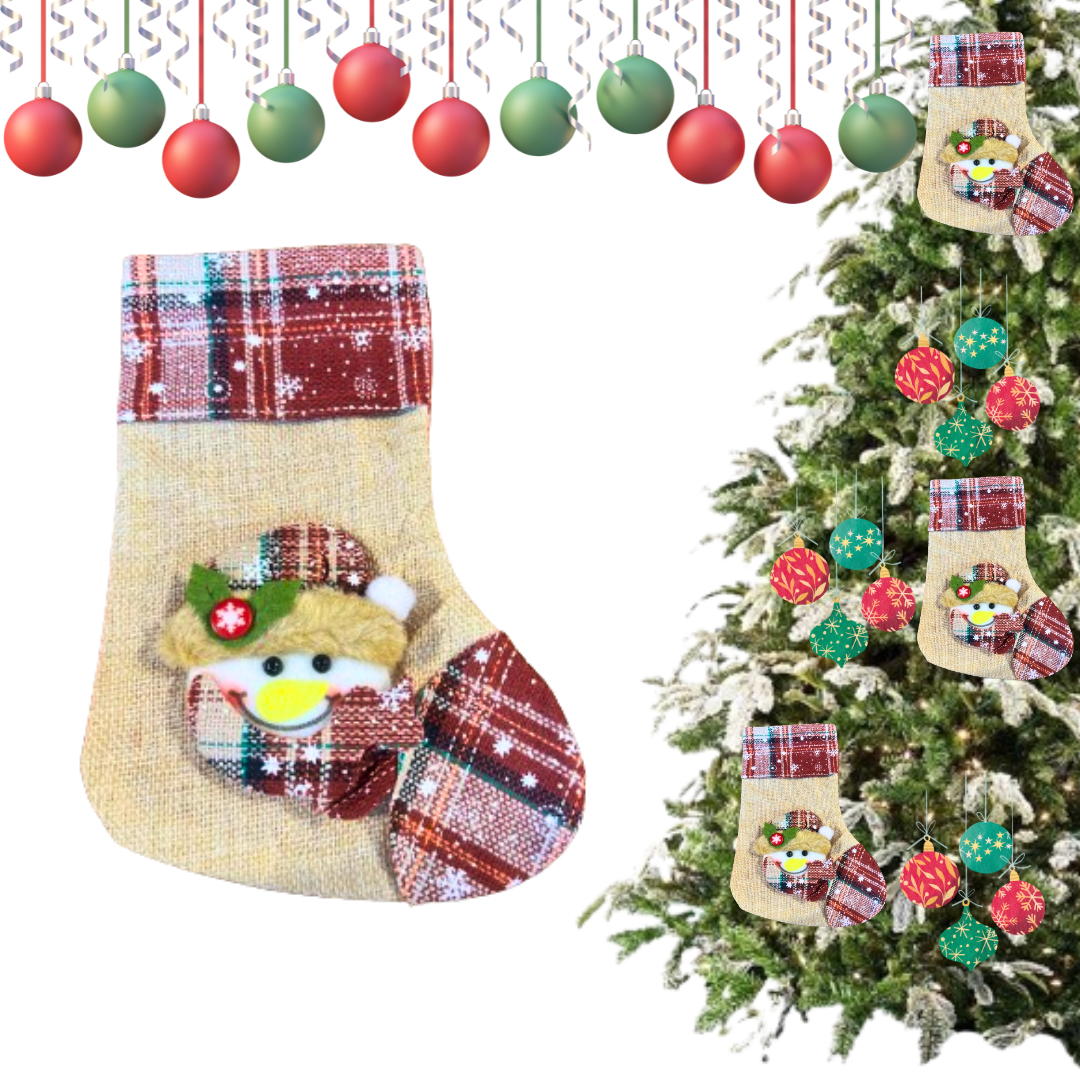 Jute Finish Christmas Stockings - 1PC