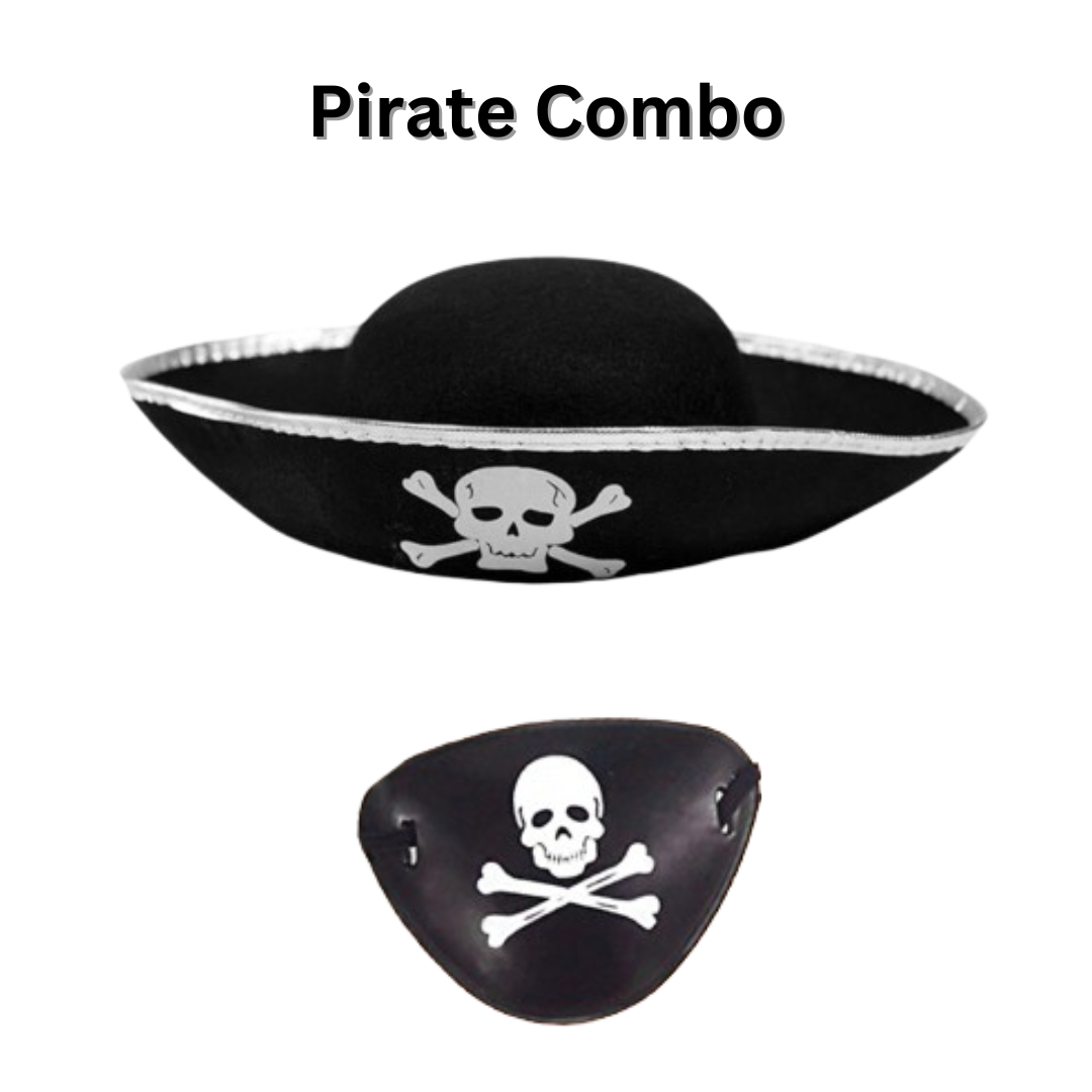 Pirate Cap with Eye Patch Halloween For Kids and Adults