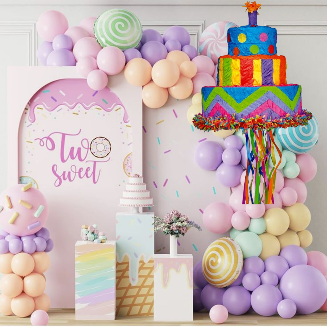 3D Pull String Cake Shaped Cake Pinata