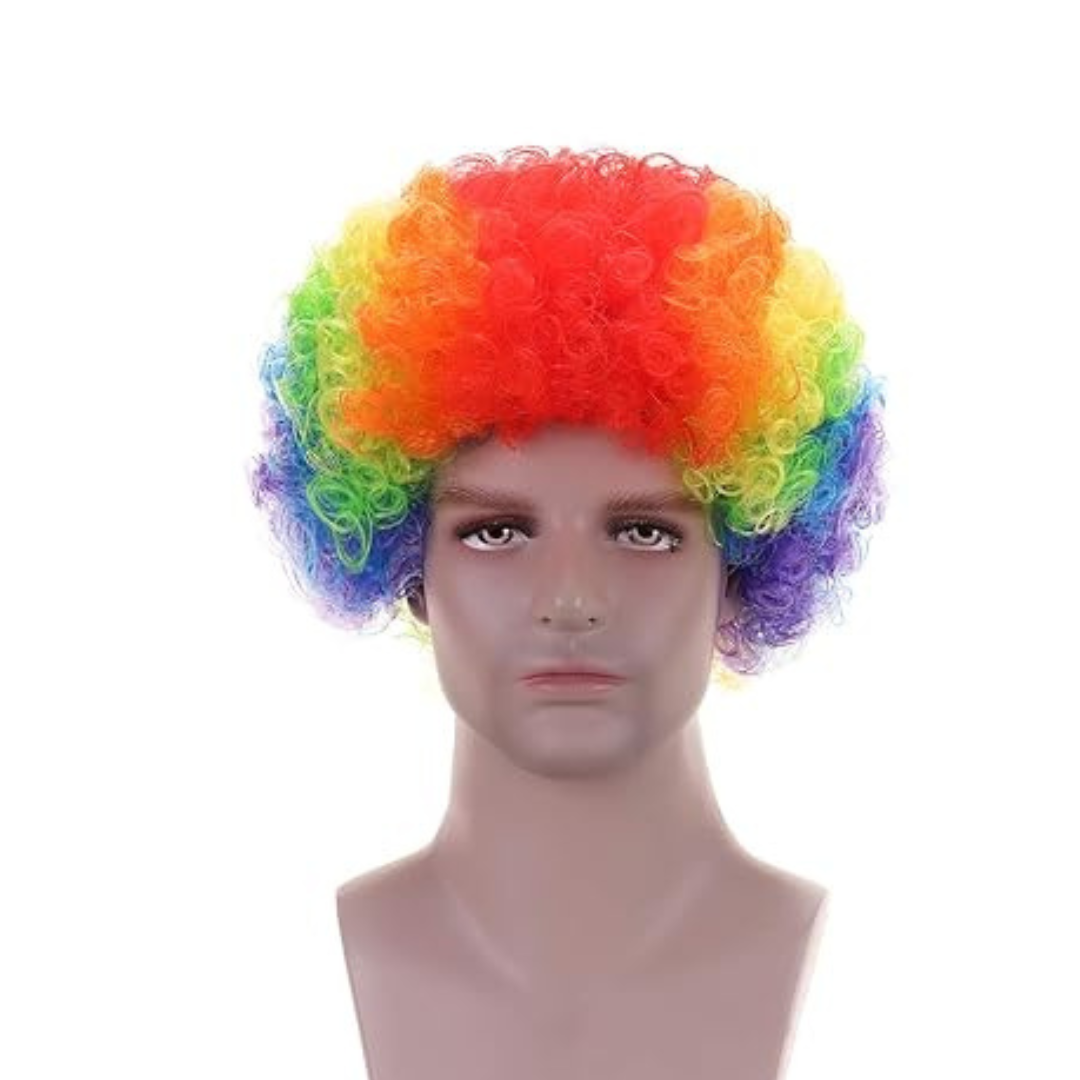 Multi Color Afro Wigs -  Premium Curly Afro wigs Clown Joker Malinga Unisex Funky Hair Wig