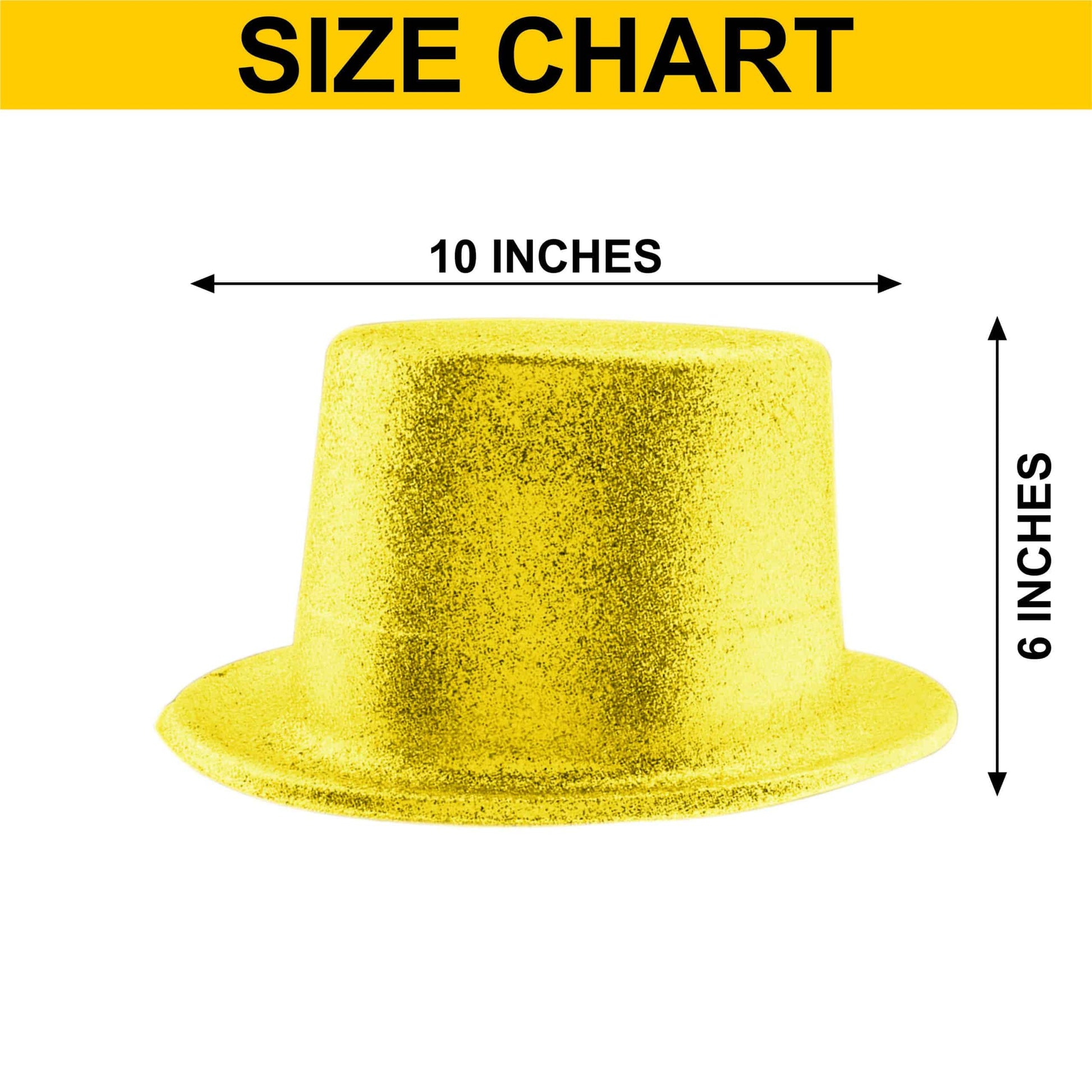 Glitter Top Hat Lrg. Gold