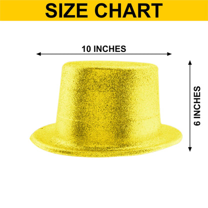 Glitter Top Hat Lrg. Gold