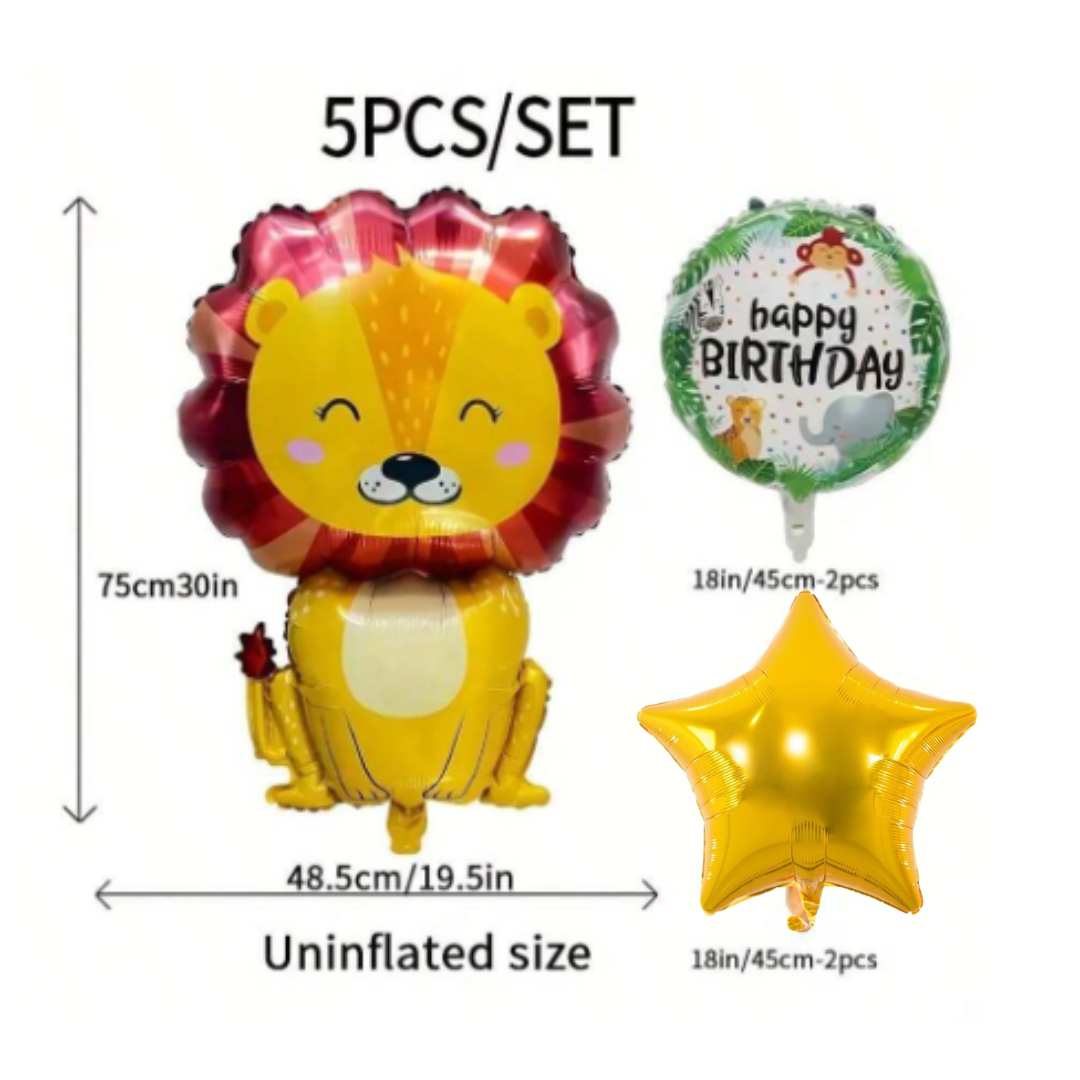 Jungle Animal Lion Balloon Set - 5PC