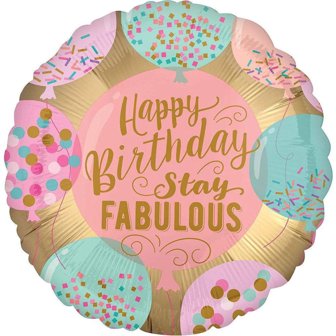 Stay Fabulous Happy Birthday Balloon - Set of 5 Balloons