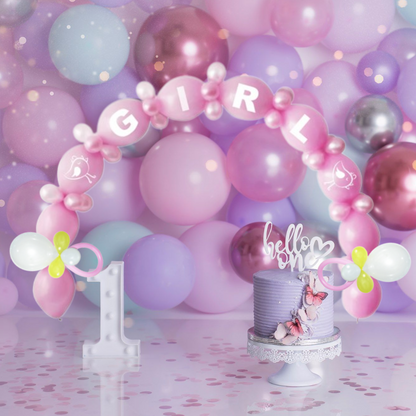 Baby Girl Linking Balloon DIY Kit - 64PC