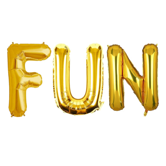 FUN Golden Foil Balloon Set - Helium or Air Filled - 40 inches - 3PC