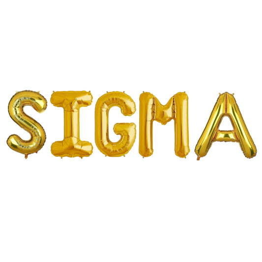 SIGMA Golden Foil Balloon Set - Helium or Air Filled - 40 inches - 5PC