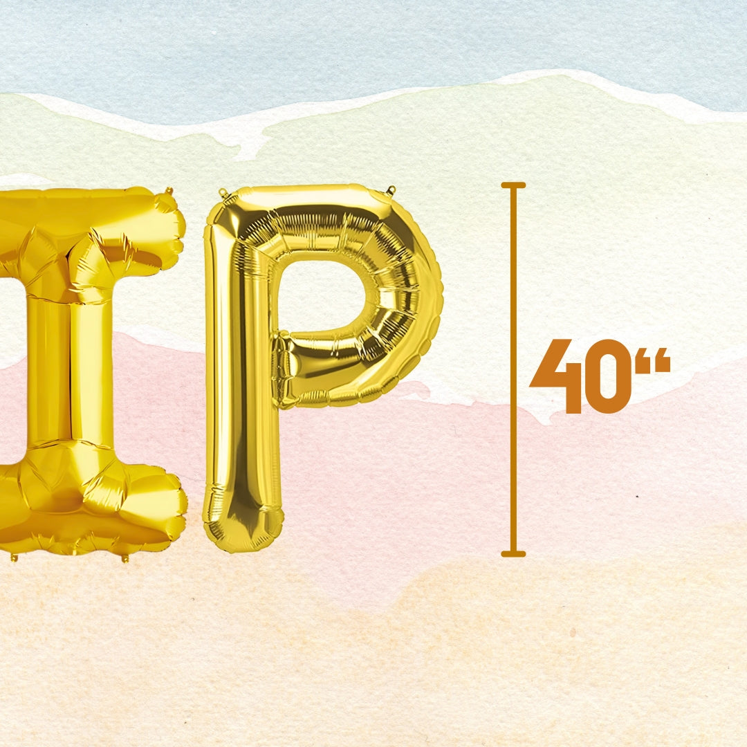 DRIP Golden Foil Balloon Set - Helium or Air Filled - 40 inches - 4PC
