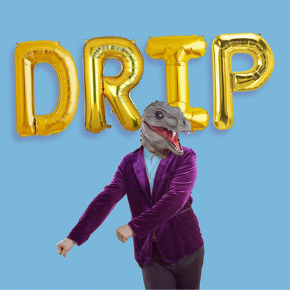 DRIP Golden Foil Balloon Set - Helium or Air Filled - 40 inches - 4PC