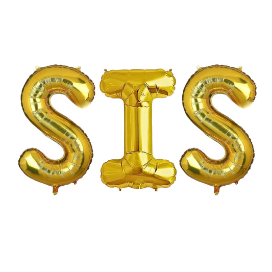 SIS Golden Foil Balloon Set - Helium or Air Filled - 40 inches - 3PC