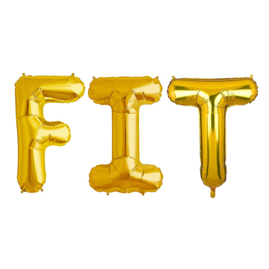 FIT Golden Foil Balloon Set - Helium or Air Filled - 40 inches - 3PC