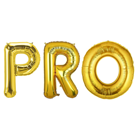 PRO Golden Foil Balloon Set - Helium or Air Filled - 40 inches - 3PC